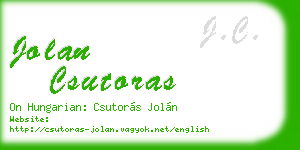 jolan csutoras business card
